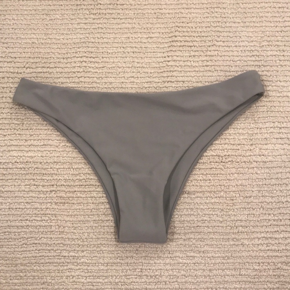 Gray Cheeky Bikini Bottoms